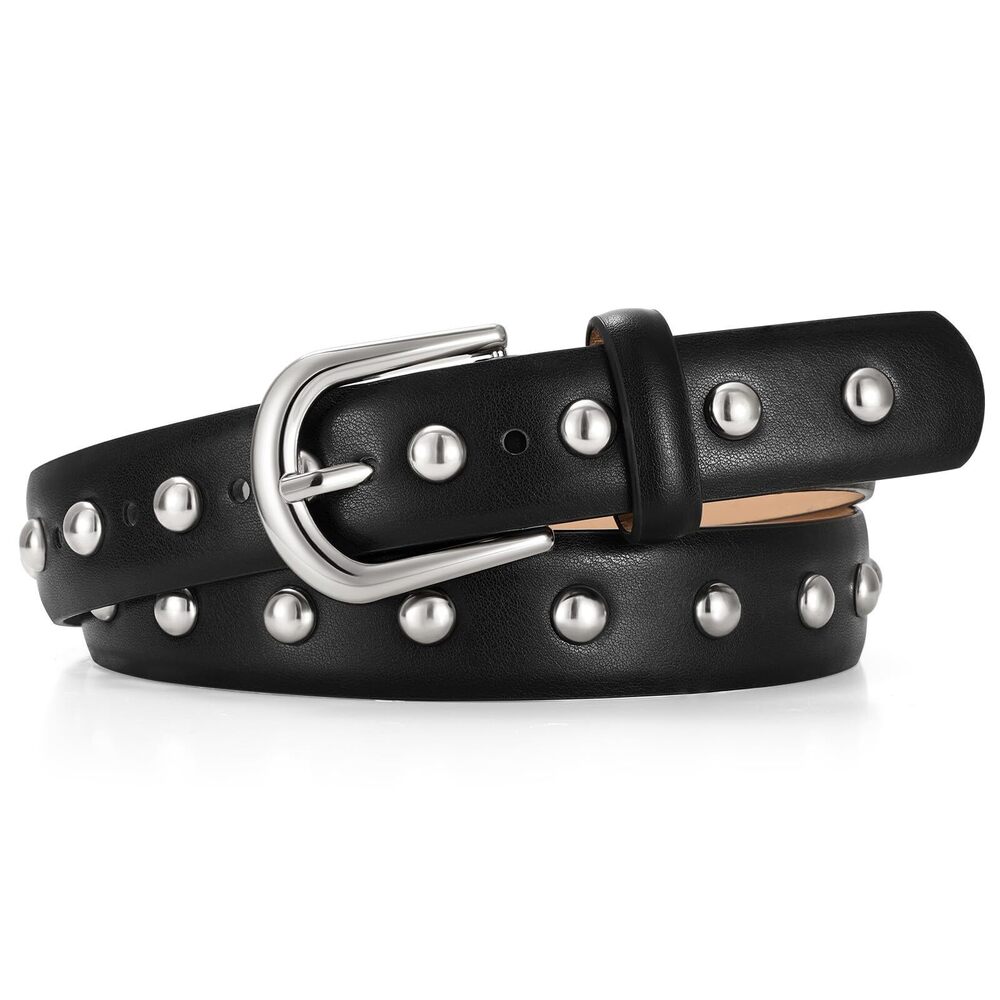 5595 Women Fashion Studded Leather Belt Punk Vintage - Picture 8 of 8